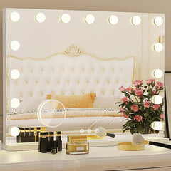 Miroir Hollywood ZazaFi avec 15 DEL pour un maquillage précis et lumineux.