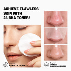 ZealSea Toner Salicylique — application sur coton, exfolie en douceur et libère les pores.