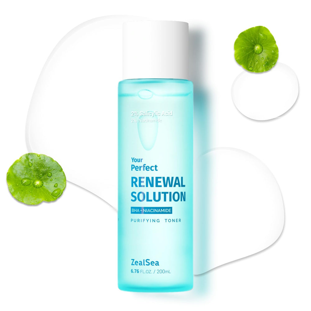 ZealSea Toner salicylique, bouteille visible, aide à clarifier les pores et affiner la texture.