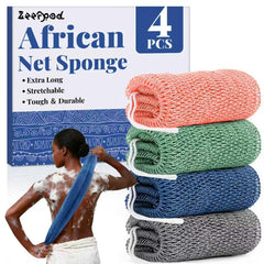 Zeefpod éponge réseau africaine bleue pour exfoliation en profondeur et douceur.