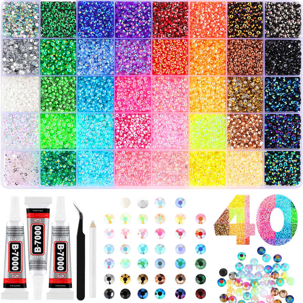 Rhinestones résine Zefy 3mm, 32000 pièces, décorations éclatantes.