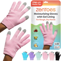 ZenToes gants hydratants rose, douceur durable après la nuit.