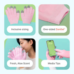 ZenToes gants avec media tips pour écran tactile pendant l hydratation.