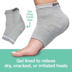 ZenToes gel infusé huile jojoba pour hydratation en profondeur des talons.