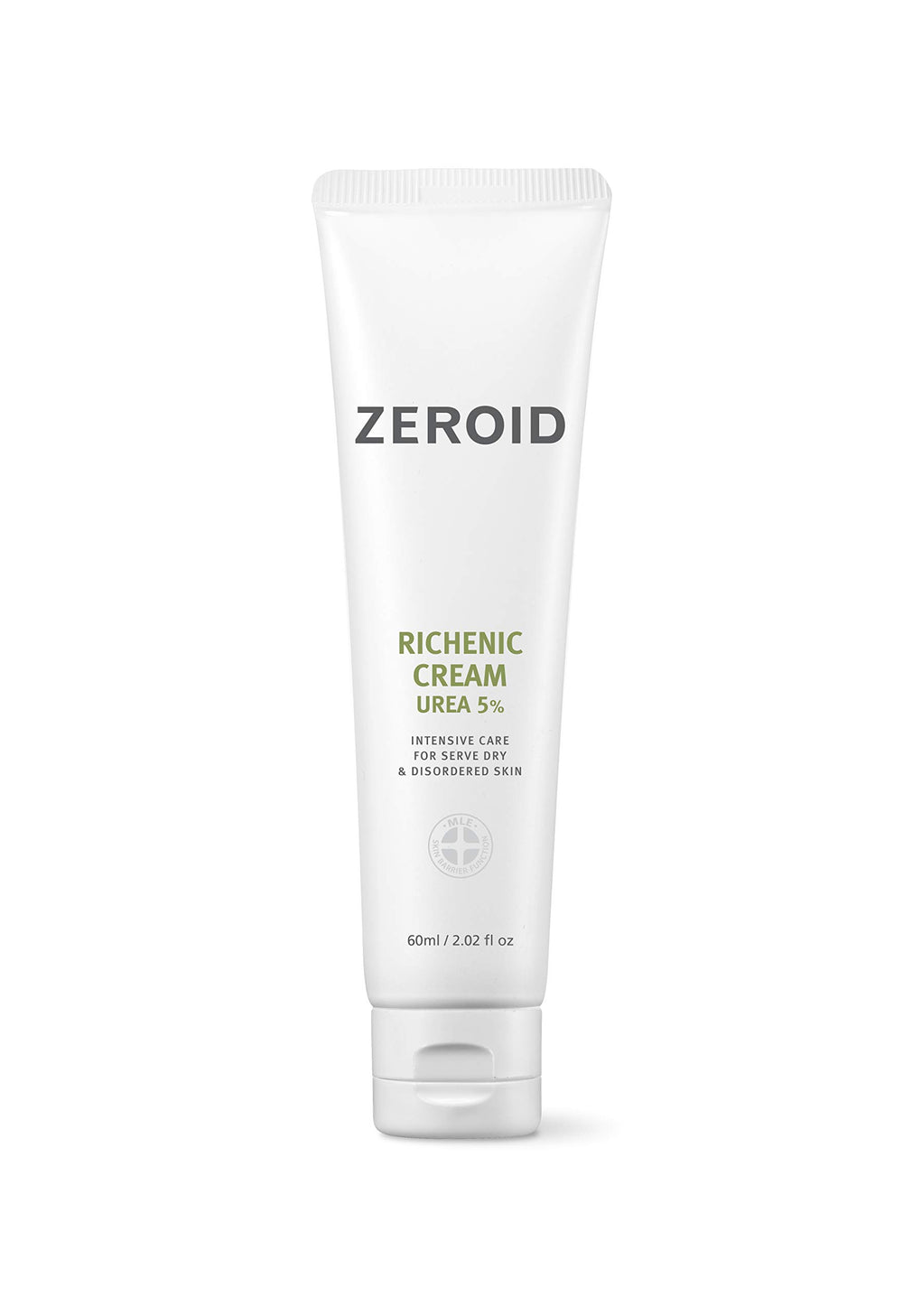 ZEROID Richenic Crème à l’Urée 5% – Bouteille, hydratation en profondeur pour peau sèche.
