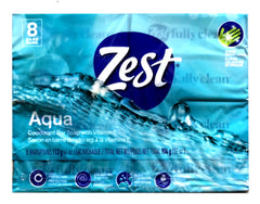 Savon Zest Aqua Bar, mousse riche pour une propreté quotidienne.