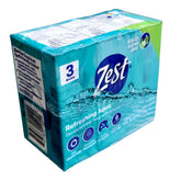 Zest barre savon déodorant Aqua avec vitamine E, fraîcheur durable.