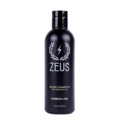 ZEUS Shampoing Barbe : la bouteille met en avant le soin et la fraîcheur.