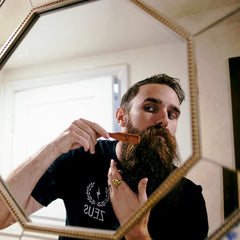 ZEUS brosse pour moustache et barbe, style rapide et contrôle facilité.