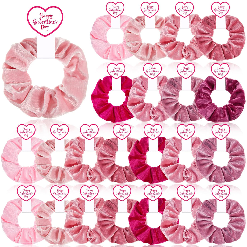 Zeyune 24 chouchous velours rose ensemble, parfait pour offrir.