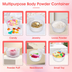 Zhaoyao Puff poudre blanc extra-large, couverture rapide sur visage et corps.
