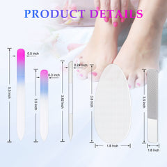 Lime à ongles en verre dégradé Zhehao bleu violet, deux faces pour efficacité.