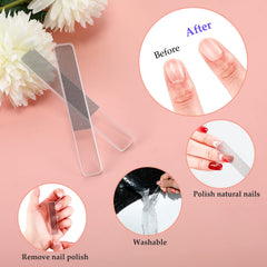 Lime à ongles en verre nano-polie Zhehao, polissage homogène et soigné.