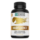 Bouteille Zhou Hairfluence prête à intégrer une routine capillaire saine.