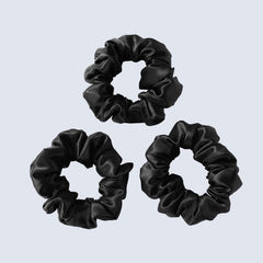 ZIMASILK serre-cheveux en soie noire, texture lisse pour cheveux délicats.
