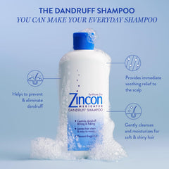 Zincon Shampoing : application sur cuir chevelu, peut réduire les pellicules