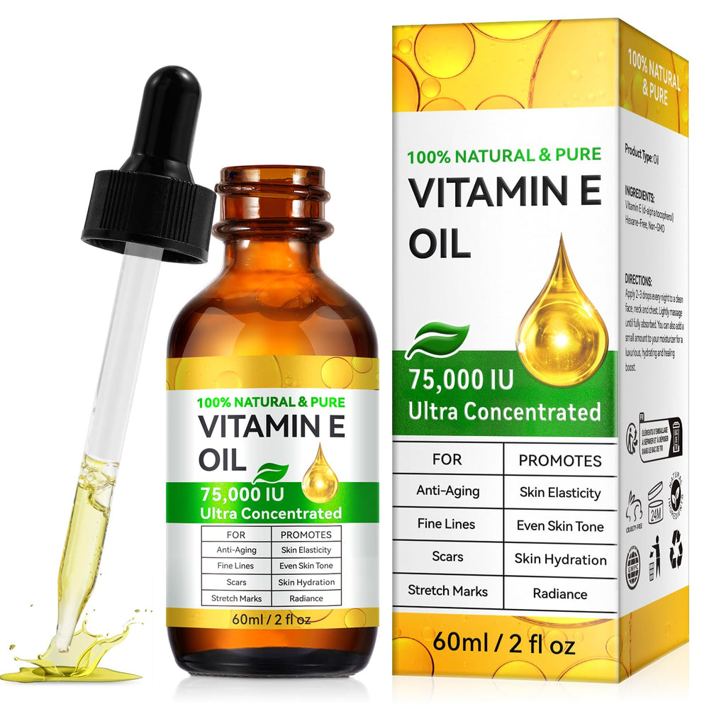 ZIXAOK Vitamine E huile visage – bouteille pratique pour nourrir et protéger la peau.