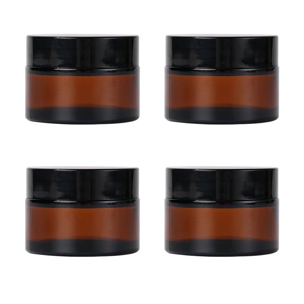 Pots ZIYIZE en verre ambré 30 ml ensemble de 4 pour cosmétiques.