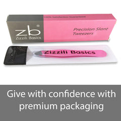 Pinces Zizzili Basics inox rose avec étui protecteur, rangement sûr en voyage.