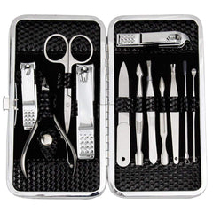 Kit ZIZZON de manucure et pédicure avec étui noir, pratique en voyage.