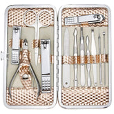 ZIZZON kit-manucure rose-or etui : rangement sûr pour vos outils.