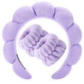 Bandeau spa Zkptops pour visage violet, maintient les cheveux loin du visage pendant le soin