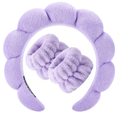 Bandeau spa Zkptops pour visage violet, maintient les cheveux loin du visage pendant le soin