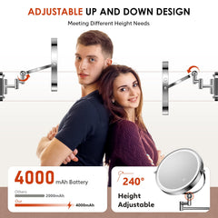 Miroir ZLOKLA bras extensible et rotation à 360° pour viser le visage.