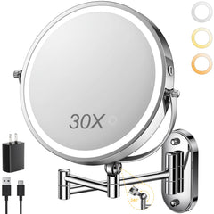 Miroir ZLOKLA 9 po en installation murale, pratique pour le maquillage précis.
