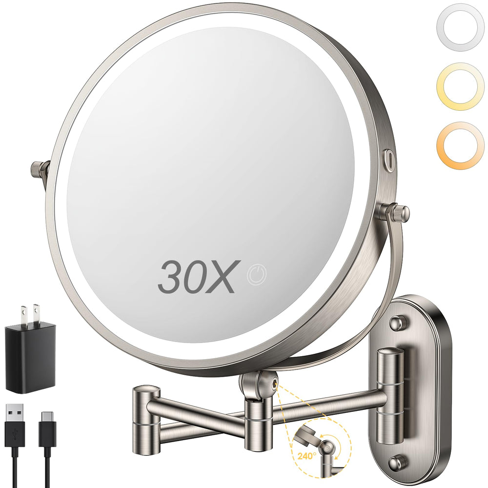 Miroir mural lumineux ZLOKLA 9 pouces, vue claire pour un maquillage précis.