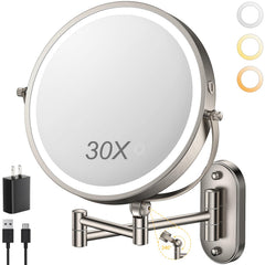Miroir mural lumineux ZLOKLA 9 pouces, vue claire pour un maquillage précis.