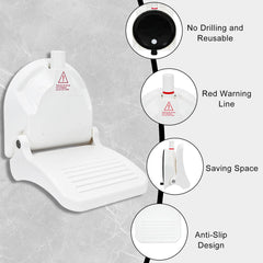 ZMJY repose-pieds-douche surface-antiderapante et indicateur securite aide a rester stable
