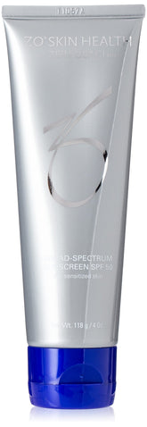 ZO SKIN HEALTH écran solaire SPF50, bouteille, protection UVA/UVB et HEV.