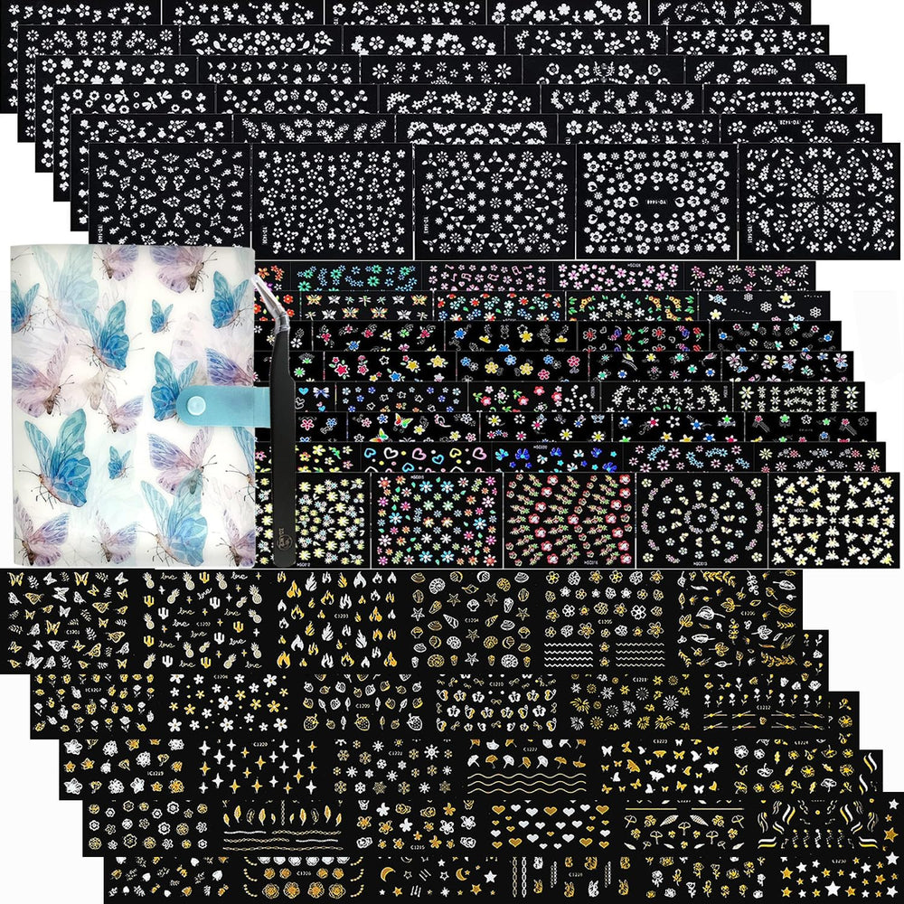 Zoance 102 feuilles de stickers ongles pour designs quotidiens faciles.