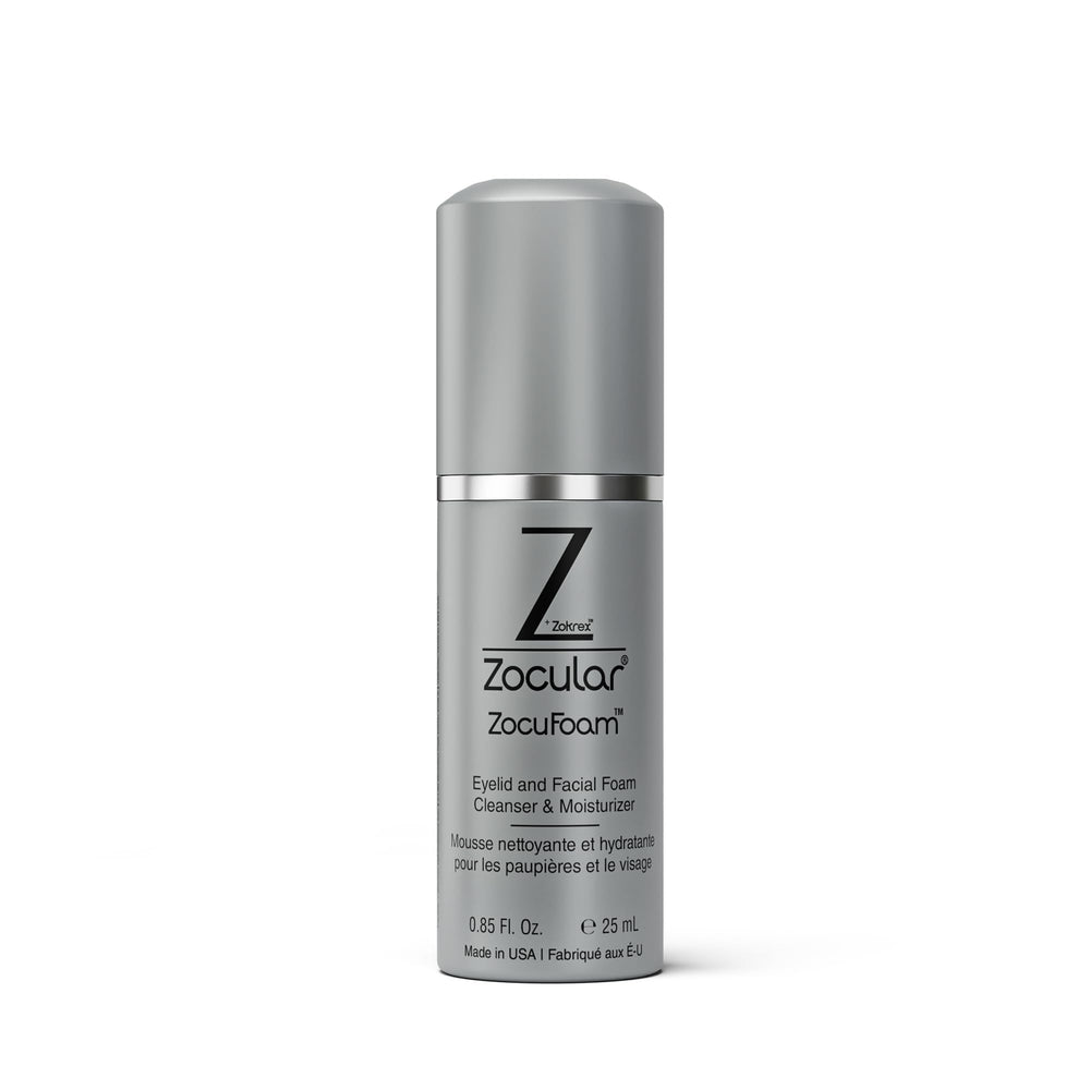 Zocular ZocuFoam flacon-mousse nettoie en douceur les paupières, regard plus frais.