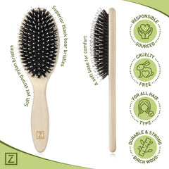 Manche en bois de bouleau de la brosse Zollo pour une prise en main confortable.