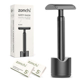ZOMCHI rasoir double tranchant noir mat offrant un rasage précis