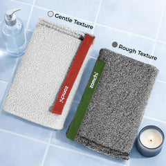 Éponge ZOMCHI, texture rugueuse, gris, ciblant les zones rugueuses comme les coudes et les genoux.