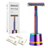 Rasoir ZOMCHI pour femmes avec support arc-en-ciel, rangement élégant