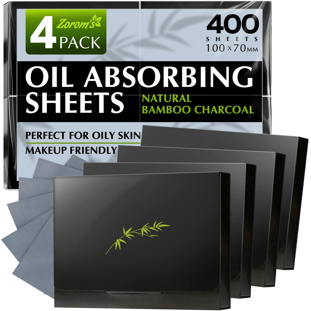 Papiers absorbants ZOROM'S pour visage avec charbon de bambou, contrôle des brillances.