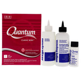 Vue rapprochée de la bouteille Zotos Quantum Classic Corps Acide Perm, prête pour application précise.
