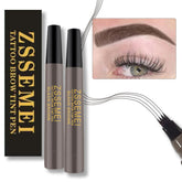 Stylo sourcils ZSSEMEI imperméable avec tête quatre branches pour un tracé naturel durable.