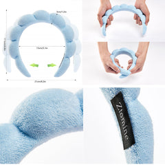Bandeau Ztomine violet clair pour maquillage, confort épais et sans fuite.