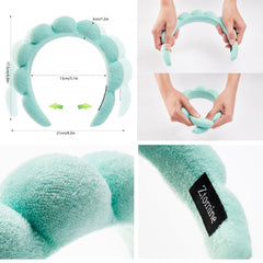 Bandeau turquoise Ztomine croissant absorbant pour visage