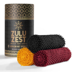 Éponge réseau africain Zulu Zest pour le visage; exfolie en douceur et révèle une peau plus nette