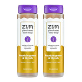 Zum Body Soap Frankincense and Myrrh bottle highlights natural ingredients for a deep cleansing