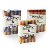 Zum Indigo Wild Goat Milk Soap Bar pack front, gentle natural cleanse.