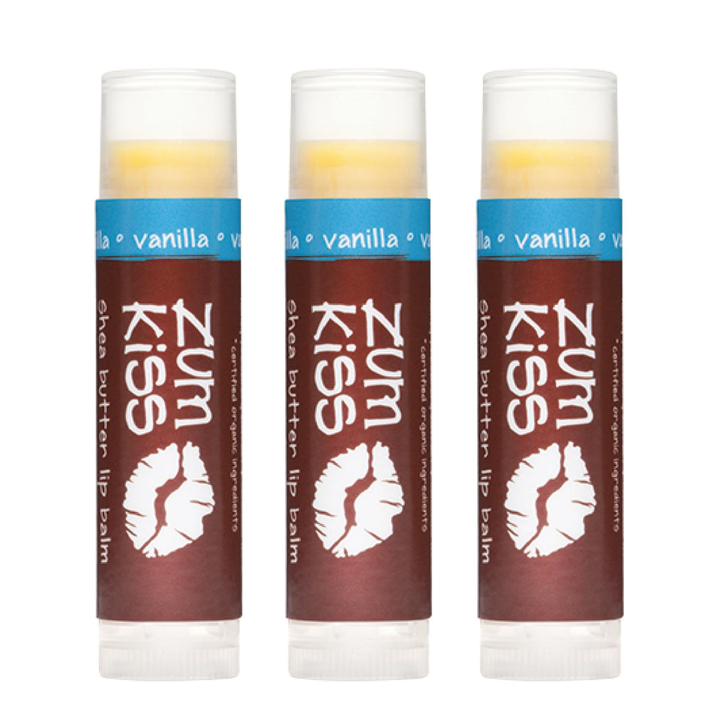 Zum Kiss Stick vanille, baume lèvres pack 3, hydratation pratique.