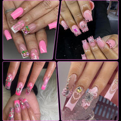 ZUMILLMN charme étoile rose argent, brillance pour décor bricolage sur ongles.