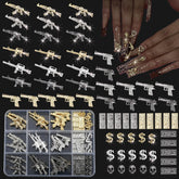 Charms ZUMILLMN ongles 3D dollars alliage doré, look élégant et durable pour manucure.